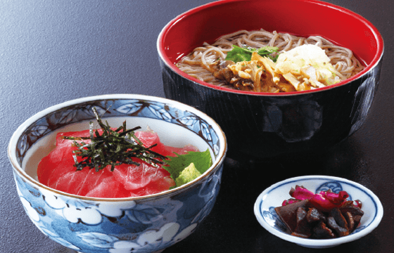 日光舞茸そばorうどん ミニ鉄火丼セット